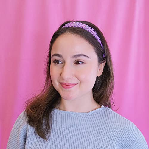 Frog Sac 3 Polka Dot Headbands For Girls, Adjustable No Slip Headbands For Kids, Pleated Metallic Hair Accessories thumb #1