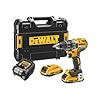 DEWALT XR 18V Trapano Avvitatore Brushless, Ultra Compatto, 2x Batterie 2Ah & Caricabatterie, Coppia 70Nm, Luce LED da Lavoro, Valigetta Heavy Duty, Utensile Professionale – DCD791D2-QW