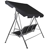 BB Sport 3-Sitzer Hollywoodschaukel BIBIONE mit abnehmbarem und neigbarem Sonnendach Gartenschaukel für 3 Personen belastbar bis 250 kg Schutzhülle optional, Farbe:Titanschwarz - 4