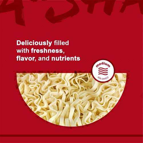A-Sha Healthy Ramen Noodles, Medium Mandarin Style With Onion Flavor Sauce, Vegetarian Noodles, Wavy, Medium-Width Noodles, 1 Bag, 5 Servings #TOP4