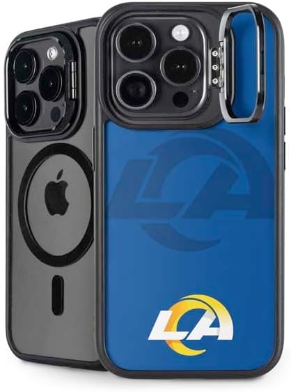 Skinit Kickstand Phone Case Compatible with iPhone 15 Pro Max - Officially Licensed NFL Los Angeles Rams Double Vision Design