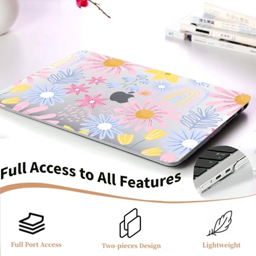 Funda MacBook Pro 16 M4 A3186 para oficina y cafetería diseño floral 5