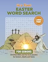 He is Risen! Easter Word Search: Large Print Christian Bible and Fun facts puzzles for Seniors, Adults and Teens B0F594FQ1F Book Cover