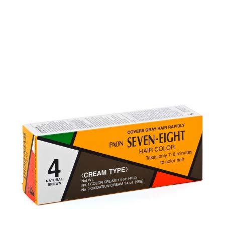10 PAON SEVEN-EIGHT CREAMY TYPE HAIR COLOR NATURAL BROWN # 4 by Paon