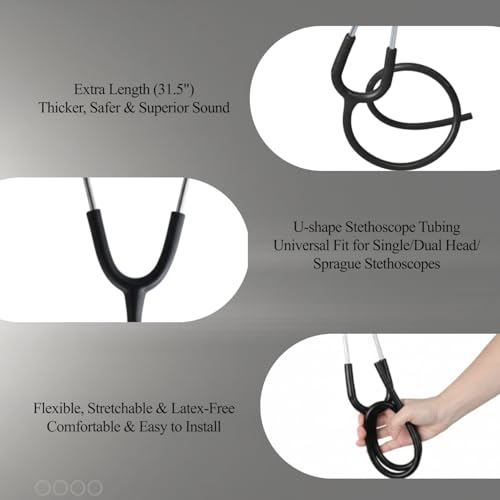Image of Stethoscope Replacement Tube Black Tubing fits for Littmann III