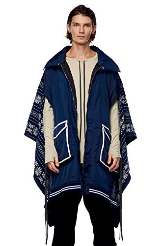Jonny Cota Studio Mountain Oversized Poncho, Navy, OS, Men's and Women's
