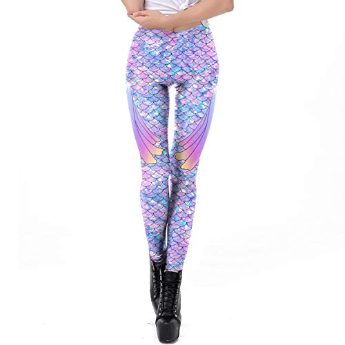 FVCENT Leggings de Sirena para Mujer, Leggings de Sirena, Brillantes, Escamas, Brillantes, para...
