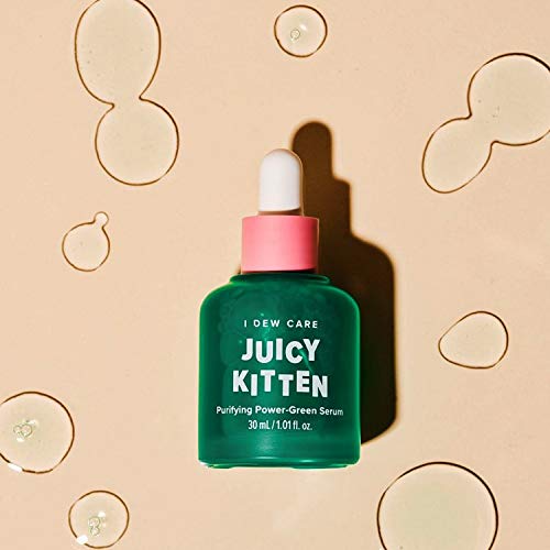 I DEW CARE Juicy Kitten | Purifying Power-Green Face Serum with Niacinamide | Korean Skin Care, Vegan, Cruelty-free, Paraben-free | Gifts For Mom and Women