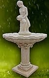 Durchmesser: 125 cm Casa Padrino Jugendstil Gartenbrunnen/Springbrunnen Frau mit Krug Grau Ø 125 x H. 203 cm - Barock & Jugendstil Gartendeko Accessoires