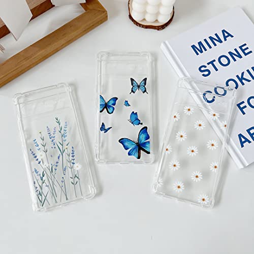 Ztofera For Google 7 Pro Case, Clear With Cute Flower Pattern Design For Women Girls Protective Shockproof Slim Tpu Bumper Phone Cover For Google Pixel 7 Pro (6.7"), Daisy #TOP1