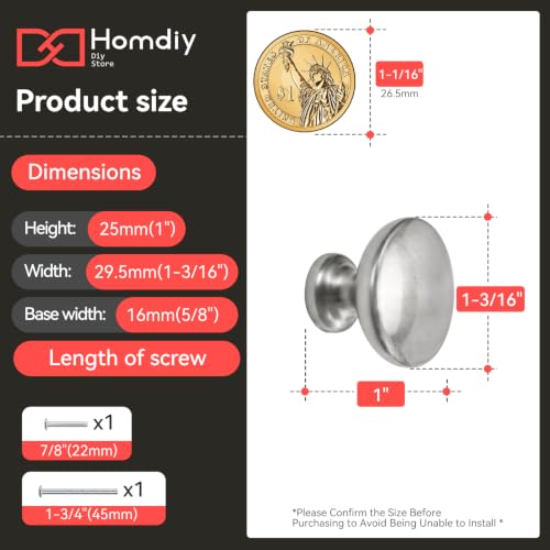 homdiy 10Pack Brushed Nickel Cabinet Knobs Silver Knob Solid Zinc Alloy by homdiy - Used condition - Image 2