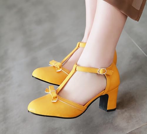 Mary Jane Shoes Women Vintage Victorian Shoes Mid Heel Dress Pumps Wedding Shoes with an Adjustable T Strap4