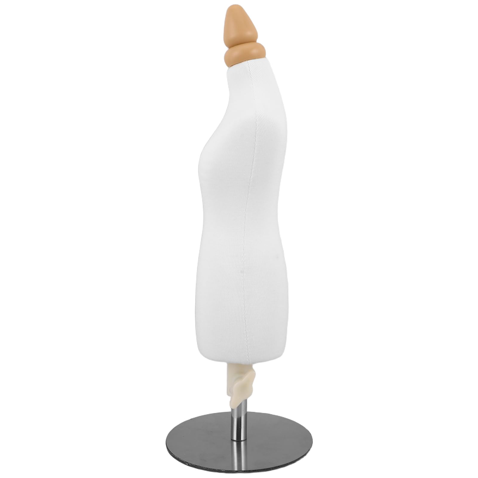 Maniquí de escritorio 1/4 Veemoon con base plateada y tapa de madera para costura
