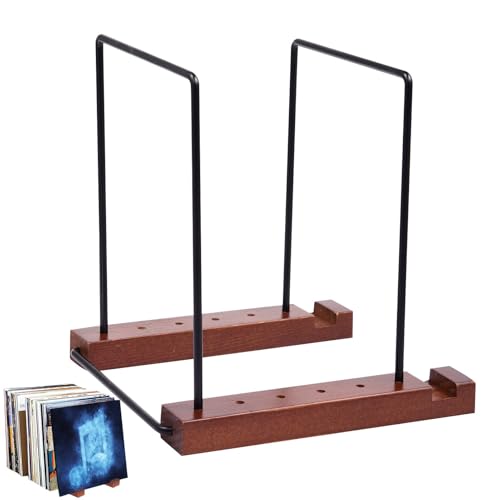 Soporte de madera para discos con marco de equilibrio para mesa 2
