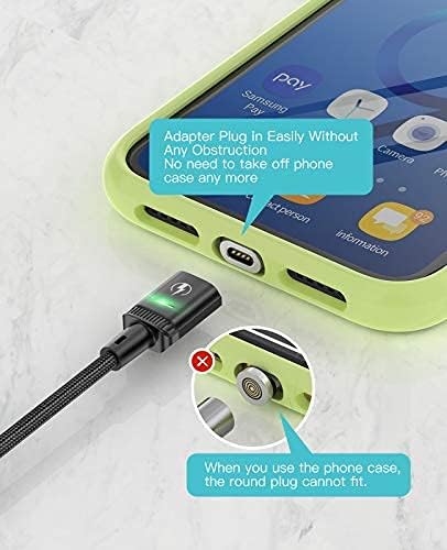 Kuulaa Magnetic USB C Fast Charging Cable, 2 Pack 3.3ft 3A Magnetic USB Cable with Type C Adapter Support QC 3.0 Quick Charging Data Transfer, Nylon Braided Magnet Phone Charger Cord(Black, 3.3FT/1M)