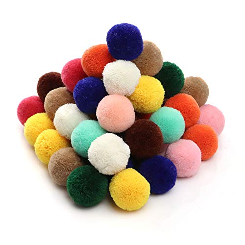 RUBY - 50 Ball Pompons für Kunsthandwerk Ø30mm (Mischfarbe)