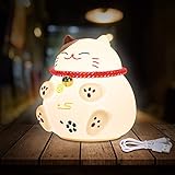 【Luz de Noche de Gato de la Suerte Multifuncional】 La luz de noche para niños de luz suave puede ser adecuada para nuevas madres y niños, como luz de guardería para bebés recién nacidos, luz de alimentación para bebés. bebé. La luz nocturna de silicona también es adecuada para leer antes de acostarse, acampar y otras ocasiones. Las luces nocturnas con forma de gato de la suerte traen buena suerte y son de alta calidad, ideales para Navidad, Acción de Gracias, Pascua, regalos de cumpleaños.