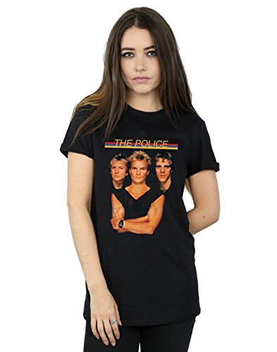 Absolute Cult The Police Women's Band Photo Boyfriend Fit T-Shirt Black XXX-Large