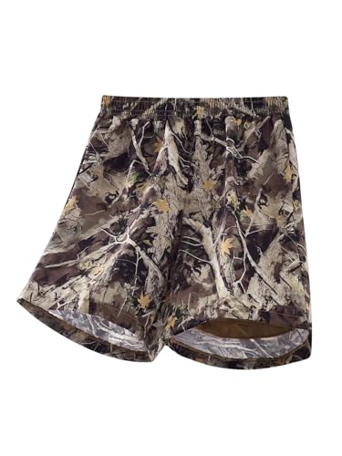 Boy's Camo Athletic Shorts with Liner Quick Dry Gym Running Workout Shorts