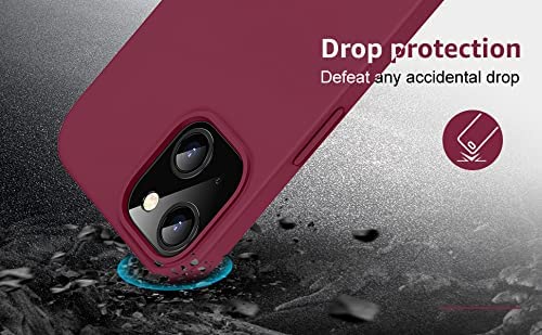 Image of MIDOS Back Cover Compatible with iPhone 14 Plus Case Liquid Silicone Full Protection Shock Proof Back Cover for iPhone 14 Plus (2022) 6.7 inch (Wine RED)