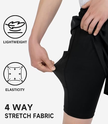 TLAENSON Boys Running Shorts with Liner Kids 2 in 1 Quick Dry Workout Athletic Shorts with Pockets3