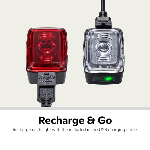 image for Schwinn LED Bike Light Headlight and Taillight Accessory Set, USB Rech