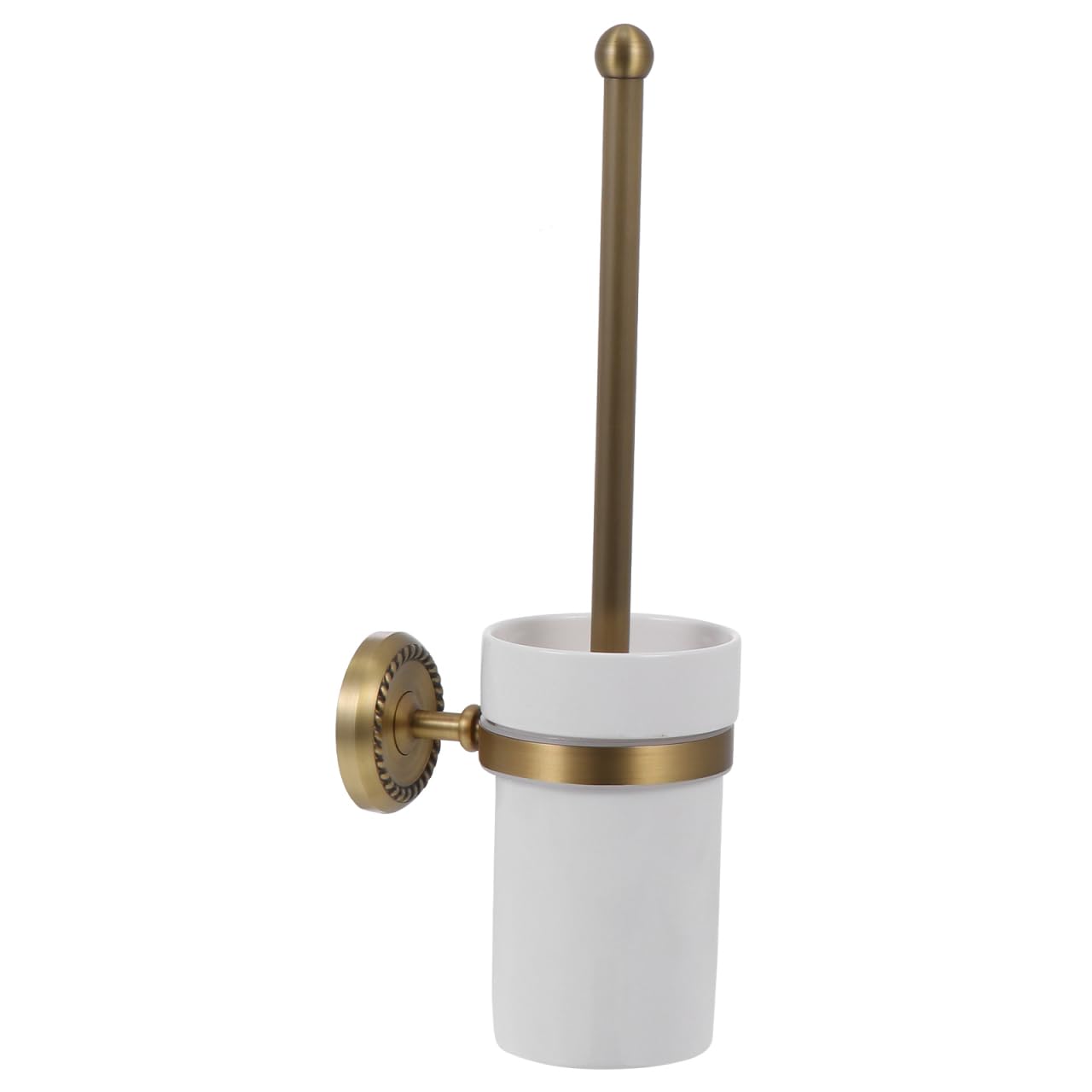 Doitool F6706 - Porta scopino WC in ottone anticato, in stile europeo, per scopino WC