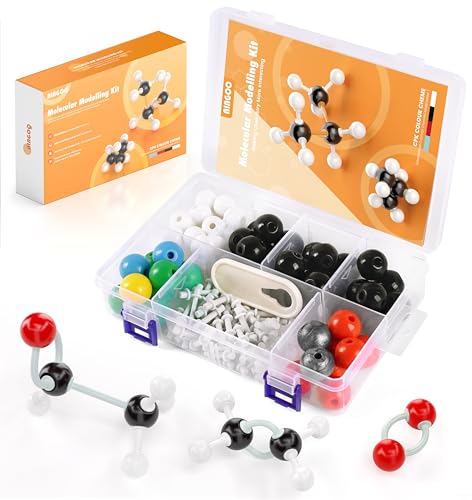 Organic Chemistry Model Kit-124 PCS,Portable Molecular Model Kit for Chemistry Classes,Atomic Element Model Set for Organic＆Inorganic Learning,Supply to Students ＆ Teachers