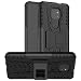 Produktbild LiuShan Kompatibel mit Moto G9 Play Hülle, Dual Layer Hybrid Handyhülle Drop Resistance Handys Schutz Hülle mit Motorola Moto G9 Play Smartphone (Nicht für Moto G9 Plus),Schwarz