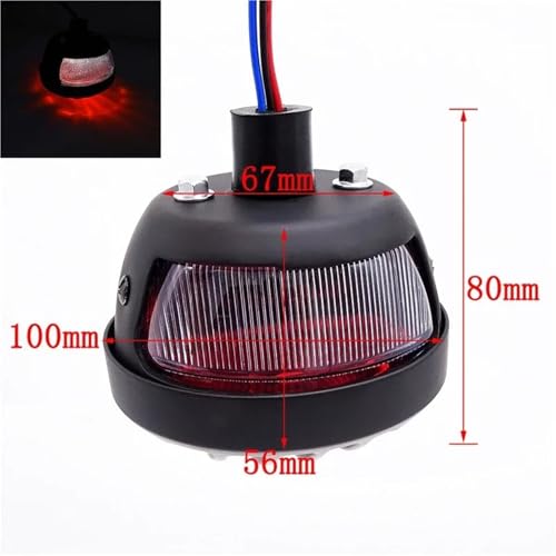 Feu arrière LED moto résistant pour plaque bobber noir - 3