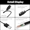 [2-Pack] Compatible with BIGGERFIVE Brave 2 Smartwatch Charger, Magnetic USB Charging Cable for BW02&BW01 (not for Vigor 2L) (Black&Black)
