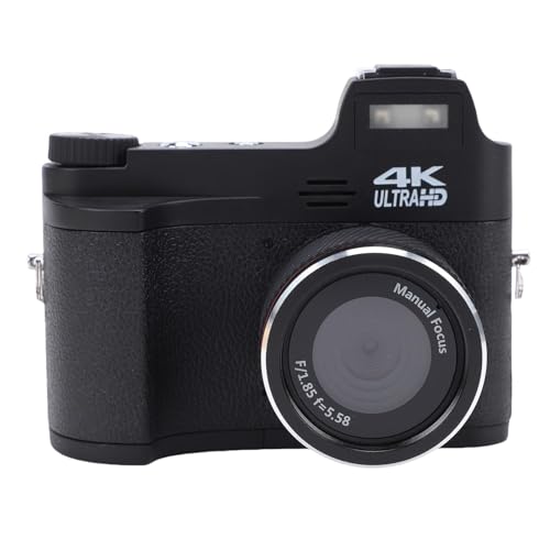 RASTKY Cámara Digital de 48MP con Video 4K, Zoom de 18x, Enfoque Manual, Zapatilla de Acceso, Luz de Relleno, Agarre sin Deslizamiento, Duración de la Batería Larga, Cámara de Videos