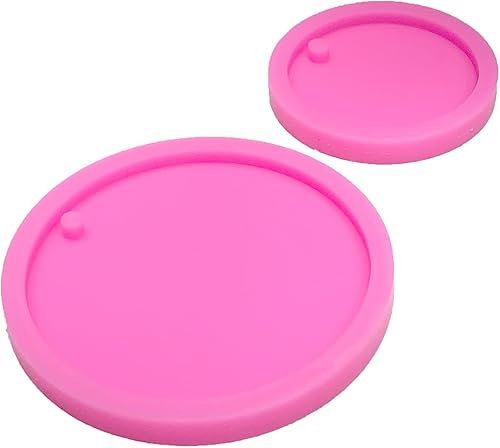 Miniatura 4 de 2 moldes de silicona de forma redonda de círculo brillante brillante para manualidades, llavero de bricolaje, molde de arcilla polimérica, colgante