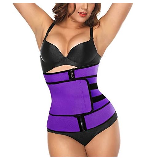 Cinto modelador de cintura para mulheres, modelador corporal emagrecedor, cinta esportiva para treino e abdômen da Aniywn, Roxa, M