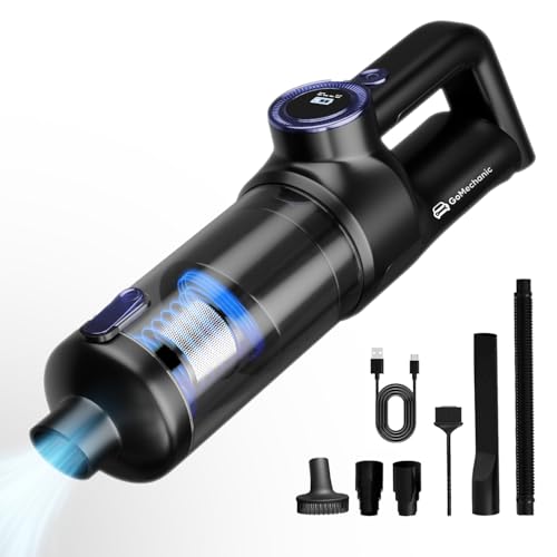 Image of GoMechanic Wireless Vacuum Cleaner for Home and Car | High-Power 14000 Pa Suction with BLDC Motor | USB-C Rechargeable |2 Suction Modes | Portable & Stylish Design with LED Light