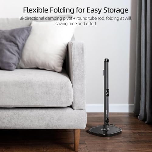 Image of TELESIN Magnetic Mobile Stand, Aluminum Alloy Phone Holder Stand for Video Recording, Overhead Bed /Sofa Phone Mount Height Adjustable Ultra Stable Base for Magsafe /iPhone /Android /iPad