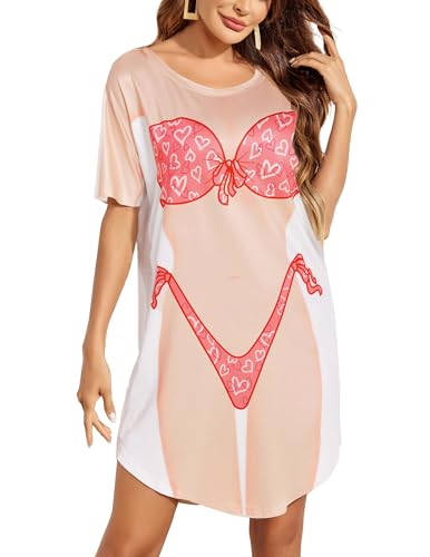 Ekouaer Womens Cover Up with Bikini Print Soft Comfy Funny Swimsuit Body Print Bathing Suit Love...