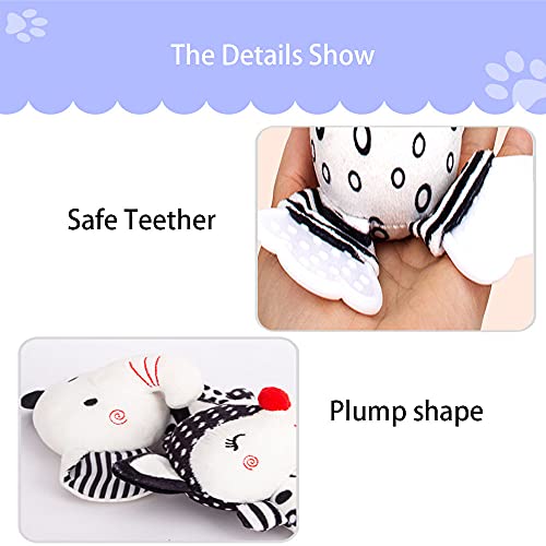 D-Kingchy Baby Plush Rattle Toy, Soft Stuffed Animal Rattle With Teether Sound, Developmental Hand Grip Toys, Baby Toys 0-12 Months, Black And White Toys For 0, 3, 6, 9, 12 Months (Elephant) #TOP3