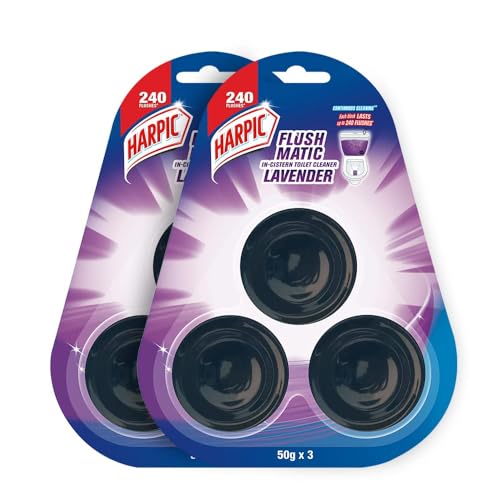 Image of Harpic 150 gm - Lavender, Flushmatic In-Cistern Toilet Cleaner Blocks | Toilet Flush Cleaner Balls (Pack of 2)