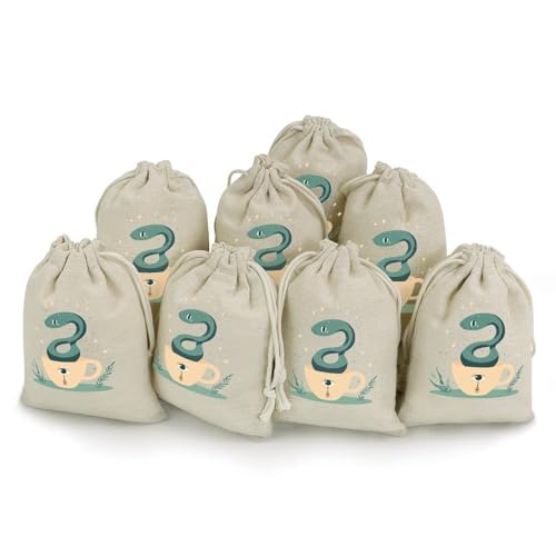 Snake Eye Coffee Cup 8 Pack Small Gift Bags Cotton And Linen Drawstring Pockets Sachet Bag for Party Home Supplies