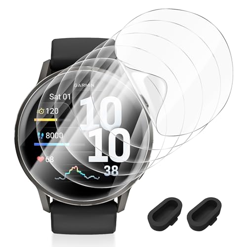 Suoman Garmin Venu 4 45mm�p�X�N���[���v���e�N�^�[ 6���p�b�N [���h�~] [�^�b�`�Z���V�e�B�u] [�����^] TPU ���𑜓x�N���A�ی�t�B���� + �[�d��|�[�g