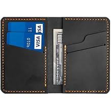 Leather for Men & Women Front Pocket Card Holder | Minimalist Wallet | Front Pocket Wallet | Leather Card Sleeve | Minimalist Handmade Card Holder Black