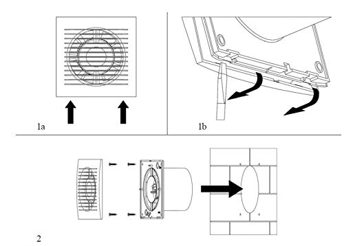 EUROPLAST Ø 125 mm wandventilator afvoerlucht ventilator keuken toilet badkamer - met timer/naloop - kunststof - wit - Image 5