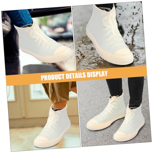 FOMIYES 2 pares de fundas reutilizables de silicona para calzado para hombres y mujeres, protectores antideslizantes para exteriores, para caminar, ciclismo y días lluviosos en diseños modernos miniatura 3