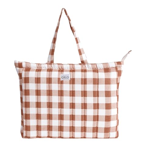 Image of Premium Cotton Waffle Quilted Tote Bag, Large Spacious Handbag for College, Office, Work, Travel, Shopping & Daily Use