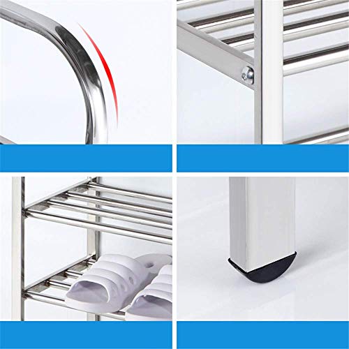 Zapatero extensible de 3 a 6 niveles, estante de almacenamiento apilable de acero inoxidable para dormitorios de estudiantes y nización en el hogar, y elegante estante de acabado para zapatos