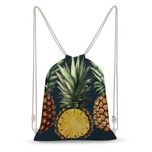 Drawstring Bag Backpack Pineapple Sackpack Foldable String Bags Sports Gym Bag for Shopping Yoga