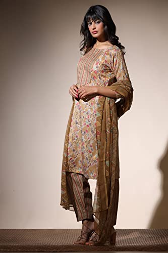 Image of GRECIILOOKS Women Kurta Set with Dupatta for Women | Kurti Set for Women | Festive Kurta Set for Women | Regular Fit Kurta