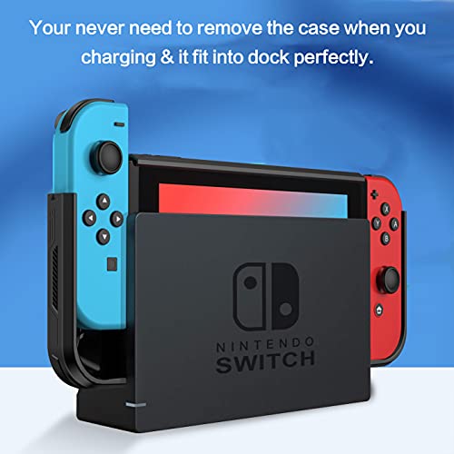 Pimivco Dockable Case For Nintendo Switch 2017,Protective Case Compatible For Nintendo Switch And Joy-Con Controller ,Tpu Grip Cover With Shock-Absorption And Anti-Scratch Design(Black) #TOP5