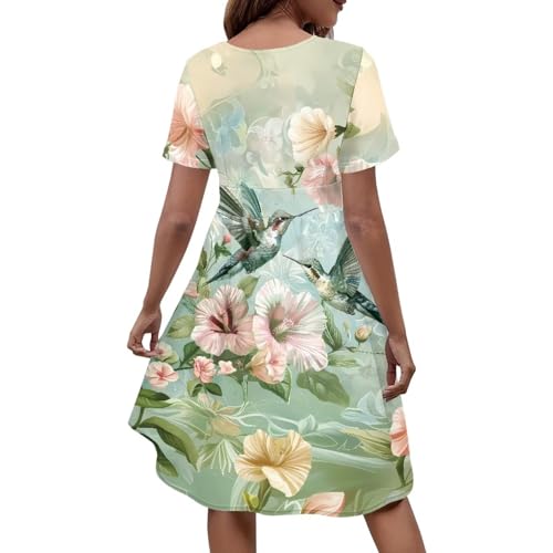 Image of Women's Summer Formal Dresses Short Sleeve Wrap V Neck Dresses Bridesmaid Wedding Guest Dress with Pockets